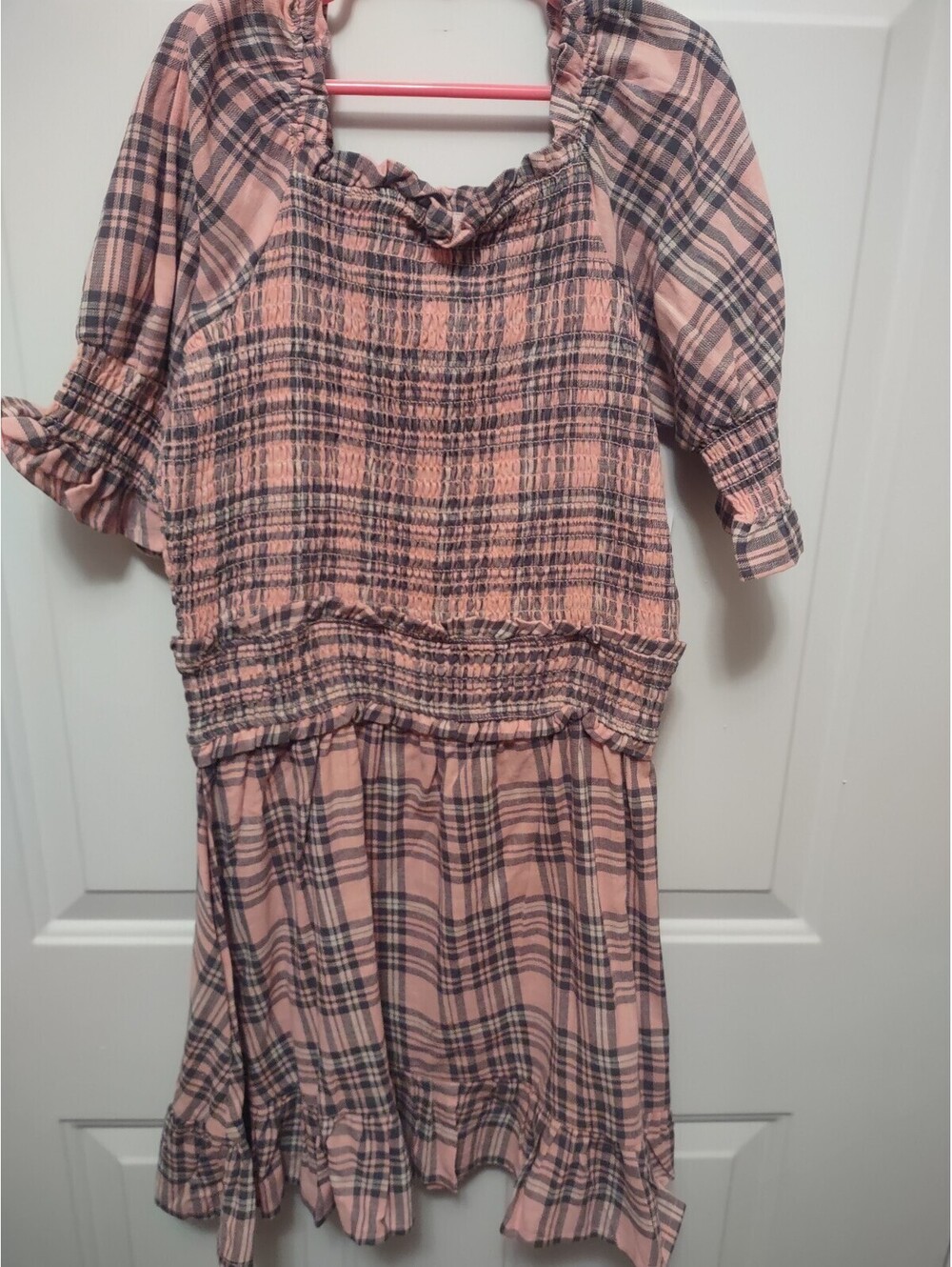 Bcbg Girls Pink Plaid Dress Size 14